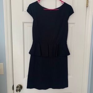 Express Black Peplum Dress with Lace Detail Size 6